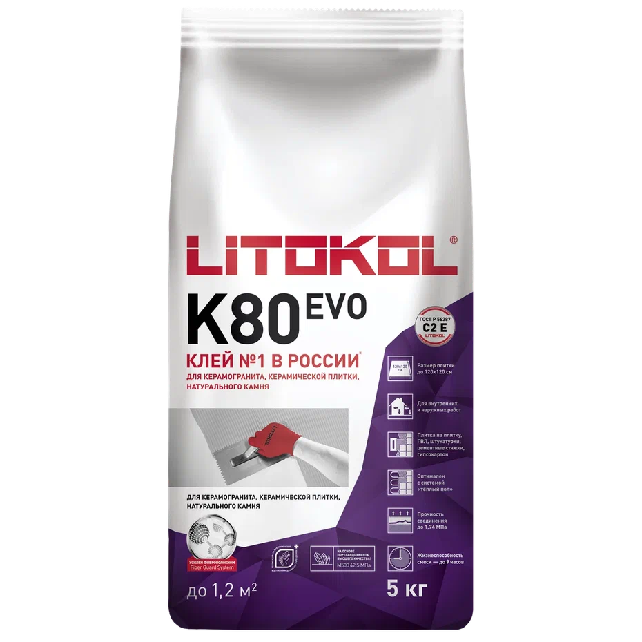 Купить LitoFlex K80-клеевая смесь 5kg Al.bag в Екатеринбурге #3