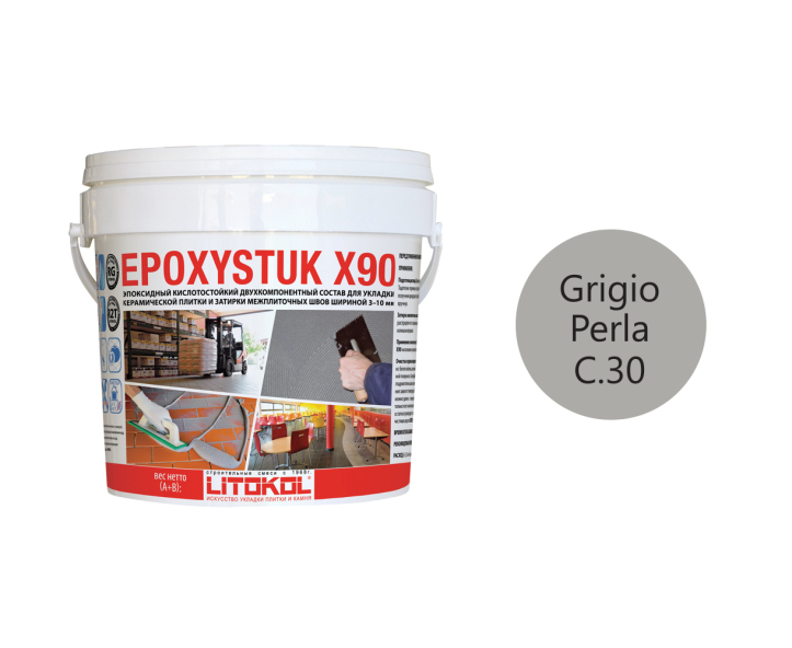 Купить EPOXYSTUK X90 C.30 GRIGIO PERLA 10kg bucket в Красноярске-1