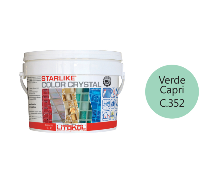 Купить LITOCHROM Starlike C.352 СOLORCRYSTAL VerdeCapri 2,5kg bucket в Краснодаре-1