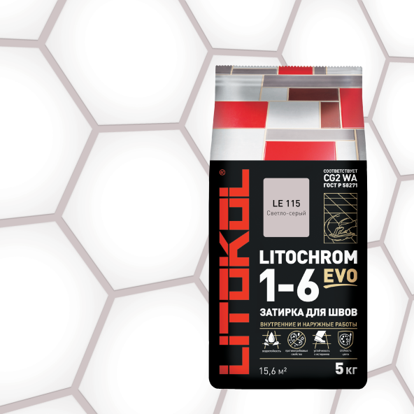 Купить LITOCHROM 1-6 EVO LE 115 светло-серый 5kg Al.bag в Москве-1