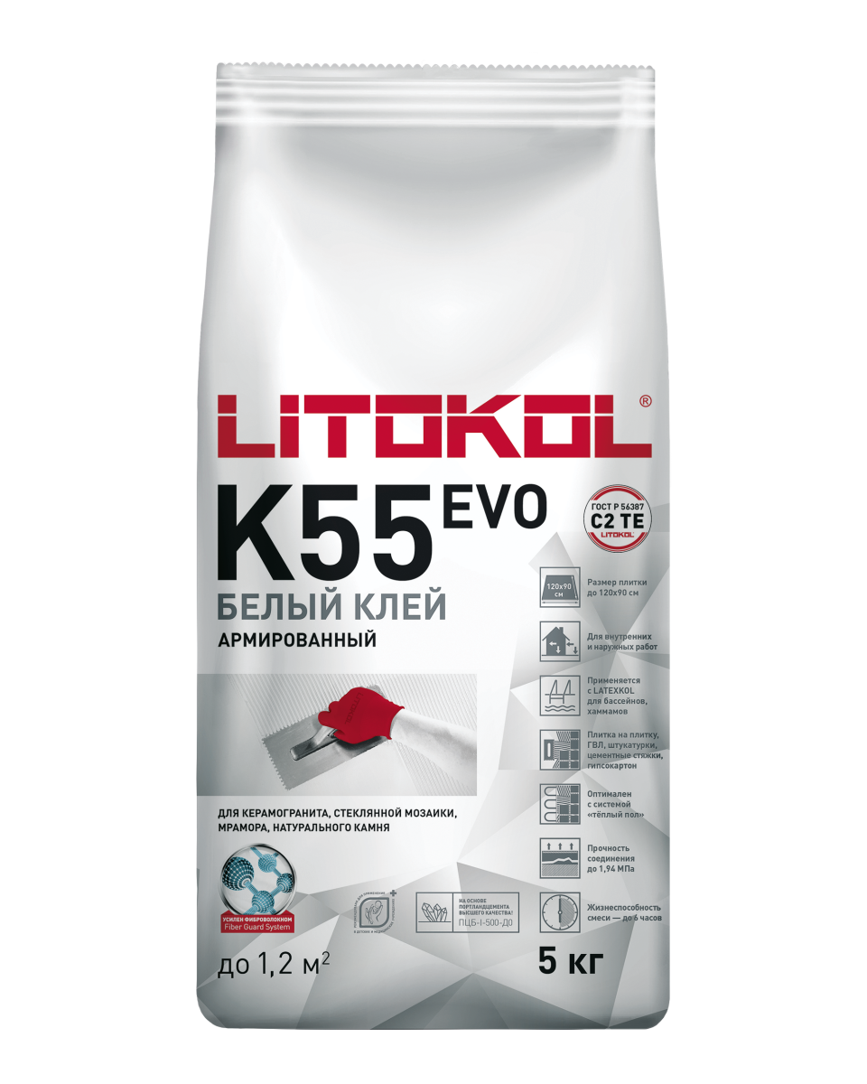 Купить LitoPlus K55-клеевая смесь 5kg Al.bag в Екатеринбурге