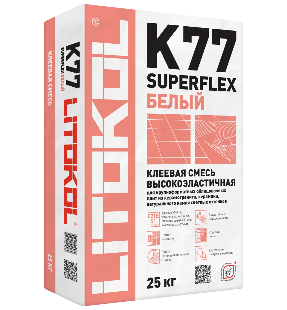 Купить SuperFlex K77 белый-клеевая смесь 25kg bag в Екатеринбурге #2