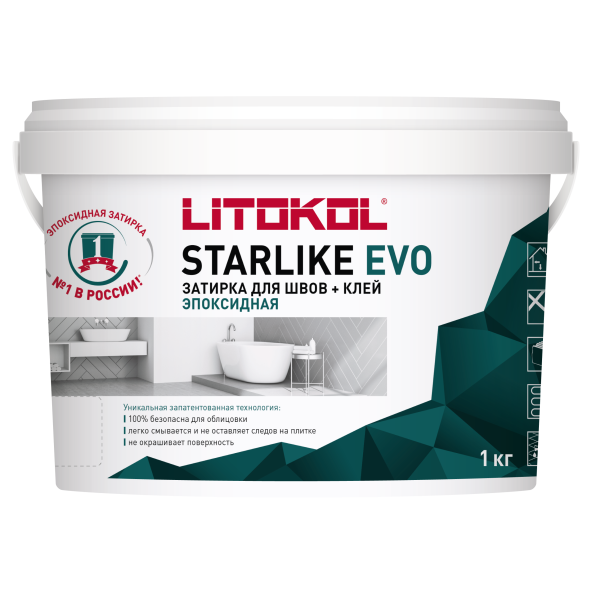 Купить STARLIKE EVO S.130 GRIGIO ARDESIA затир.смесь (1kg bucket) в Москве-1