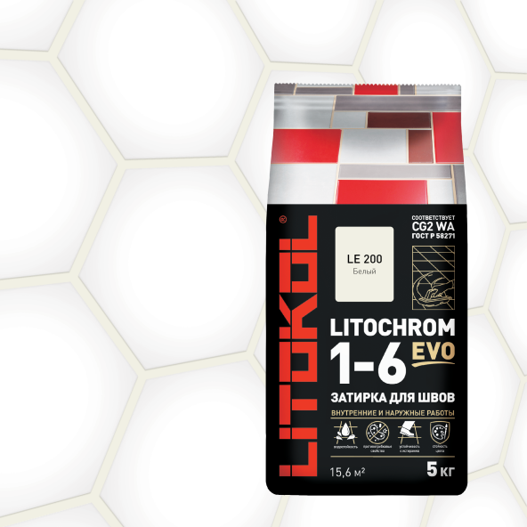 Купить LITOCHROM 1-6 EVO LE 200 белый 5kg Al.bag в Москве-1